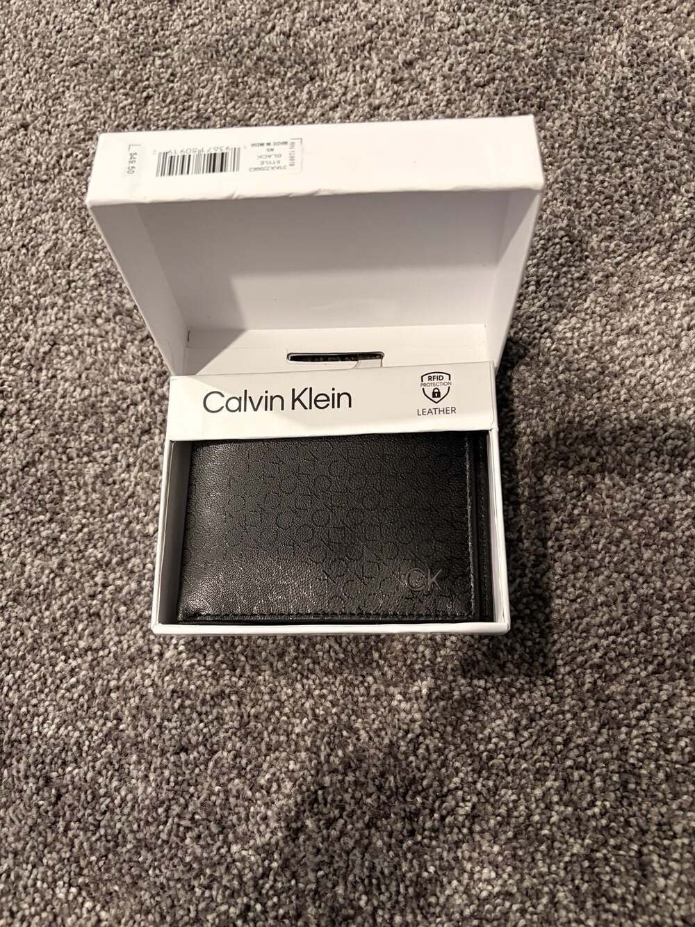 Calvin Klein RFID Protected Leather Bifold Wallet with Monogram Print - Picture 6 of 11